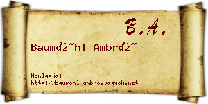 Baumöhl Ambró névjegykártya